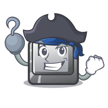 Korsan P düğmesi karikatür bilgisayara yüklü