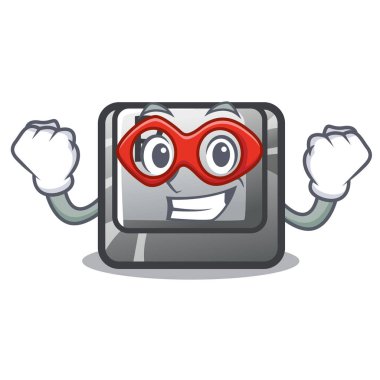 Şekil maskotu Süper kahraman düğmesi P