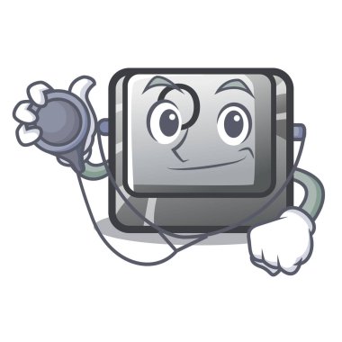 Doktor düğmesi O karikatür izole