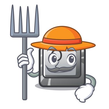 Çiftçi düğmesi O karikatür izole