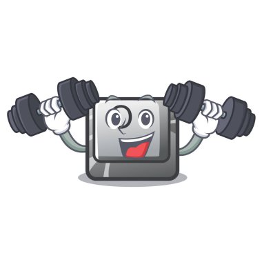 Fitness düğmesi O karikatür izole