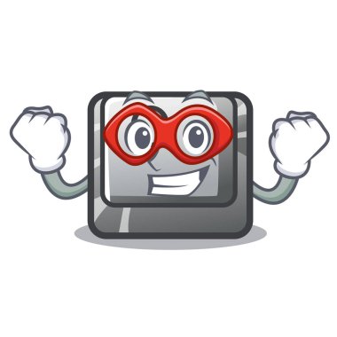 Süper kahraman düğmesi O bir oyun karakteri