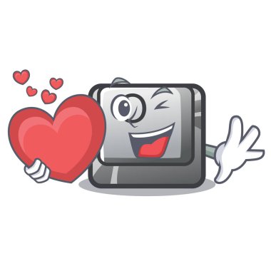 Çizgi film şeklinde kalp düğmesi O ile