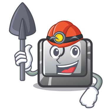 Karikatür şeklinde Madenci düğmesi O