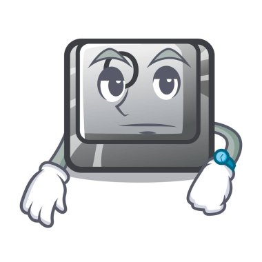 Maskot bilgisayarda yüklü Bekleyen O düğmesi