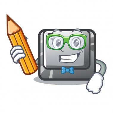 Öğrenci düğmesi R karikatür ile izole