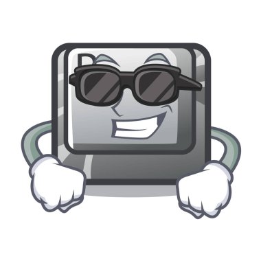 Süper serin düğme R karikatür ile izole