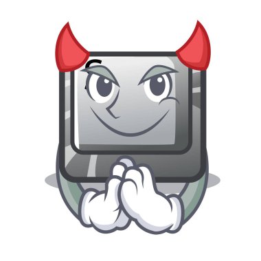 Bir bilgisayar karikatür Devil düğmesi S