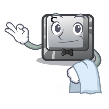 Bir bilgisayar karikatür üzerinde Garson düğmesi S