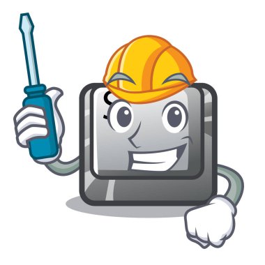 Otomotiv düğmesi S maskot ile izole