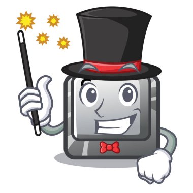 Sihirbaz düğmesi S maskot ile izole