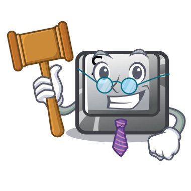 Yargıç düğmesi S maskot ile izole