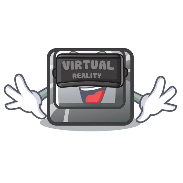 Virtuell verklighet knapp O i tecknad form — Stock vektor
