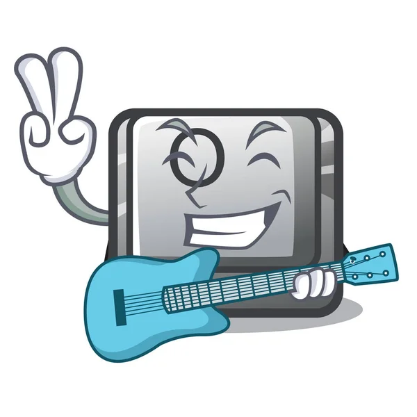 Met gitaar knop O in de cartoon vorm — Stockvector