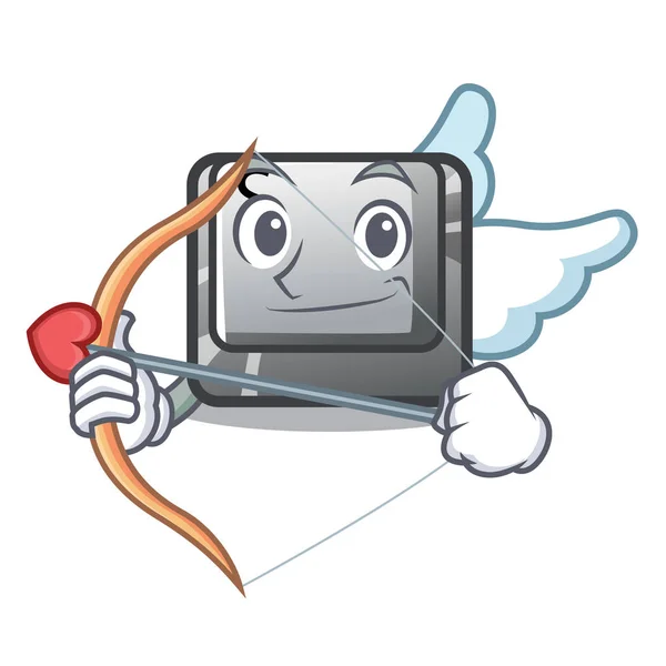 Cupidové tlačítko S ve tvaru kresleného filmu — Stockový vektor