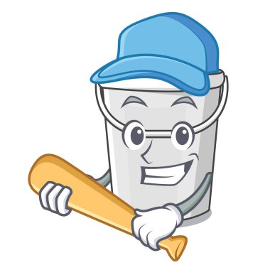 Beyzbol plastik tüp kova oynamak karakter izole