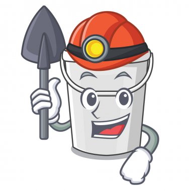 Madenci karikatür plastik tüp kova başucu masa