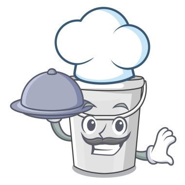 Gıda karikatür plastik tüp kova başucu masa ile Şef