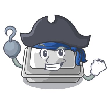 Korsan plastik kutu karikatür izole