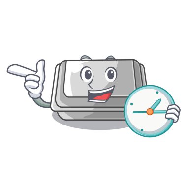 Maskot şeklinde saat plastik kutusuyla.