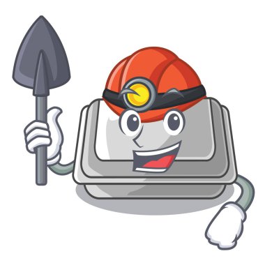 Karikatür tabloda Madenci plastik kutu