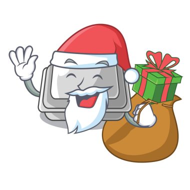 Karakter dolabında hediye plastik kutu ile Santa