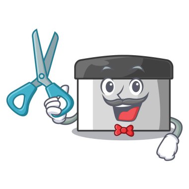 Ahşap dolapta berber karakter pasta kazıyıcı