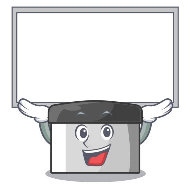 Ahşap dolapta yukarı tahta karakter pasta kazıyıcı