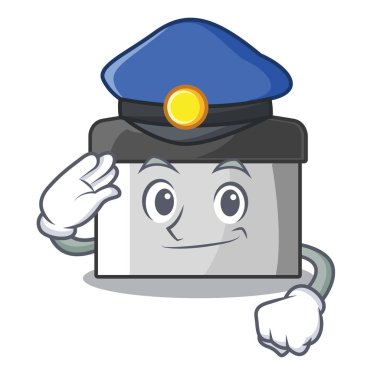 Ahşap dolapta polis karakteri pasta kazıyıcı