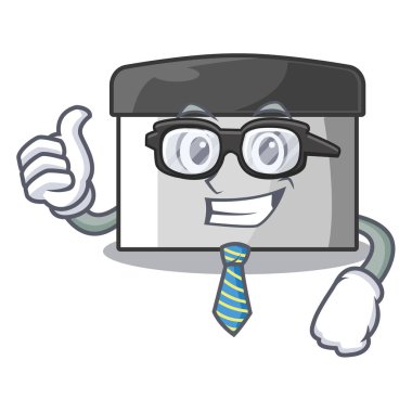 İşadamı pasta kazıyıcı karikatür ile izole