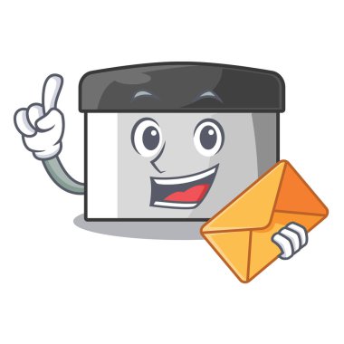 Çizgi filmle izole edilmiş bir pasta kazıyıcısıyla.