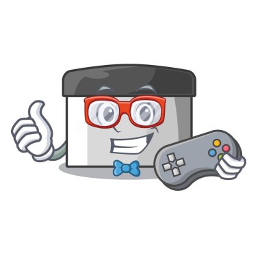 Ahşap maskot masada Gamer pasta kazıyıcı