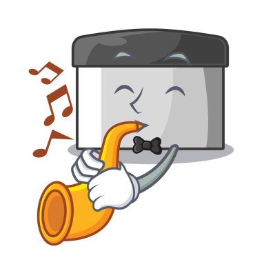 Tahta maskot masasında trompet hamuru kazıyıcısıyla