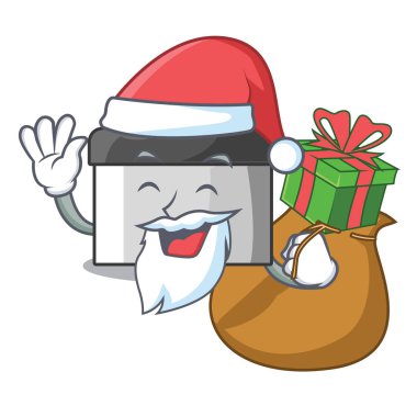 Karikatür şeklinde hediye pasta kazıyıcı ile Santa