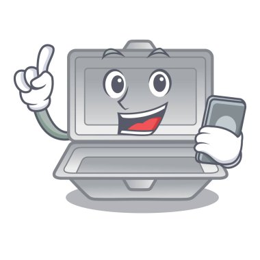 Çizgi film şeklinde telefon açık köpüklü.