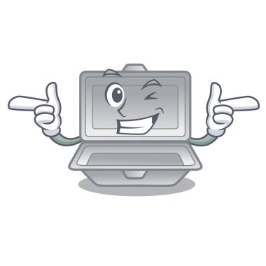 Maskotla izole edilmiş göz kırp.