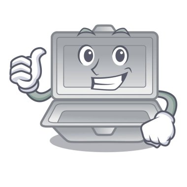 Başparmak kadar açık strafor maskot ile izole