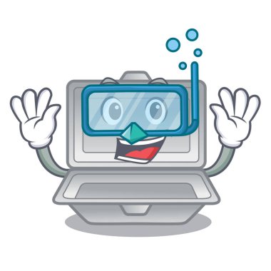 Maskot ile izole dalış açık strafor