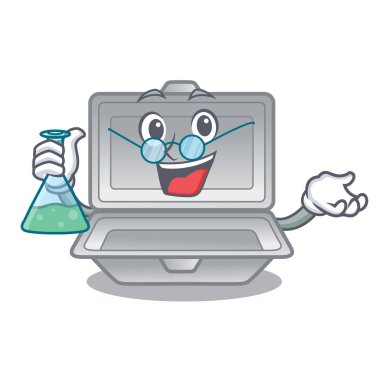 Profesör açık strafor maskot ile izole