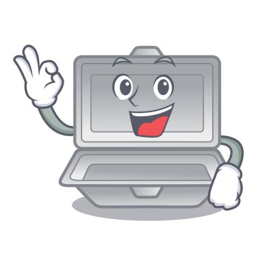 Tamam açık strafor maskot ile izole