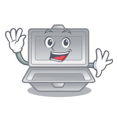 Maskot ile izole açık strafor sallayarak