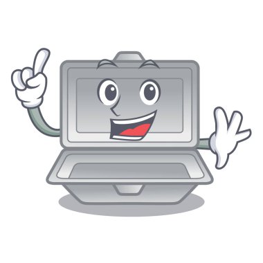 Parmak karikatür masanın üzerinde açık strafor