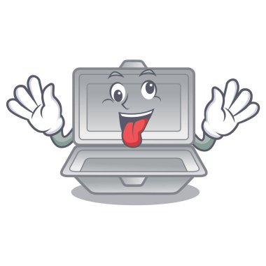 Masanın üzerinde Crazy karikatür açık strafor