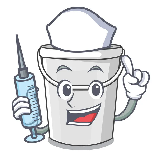 Ošetřovatel plastovou trubkou kbelík — Stockový vektor