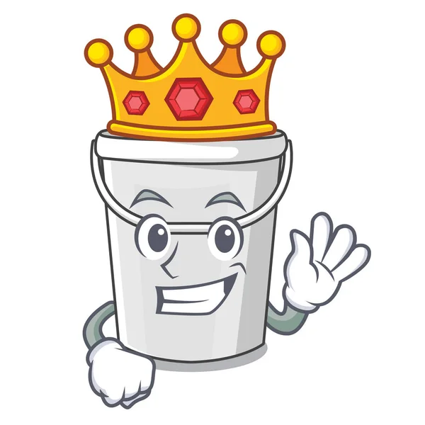 Wiadro z tworzywa sztucznego King w maskotkę — Wektor stockowy