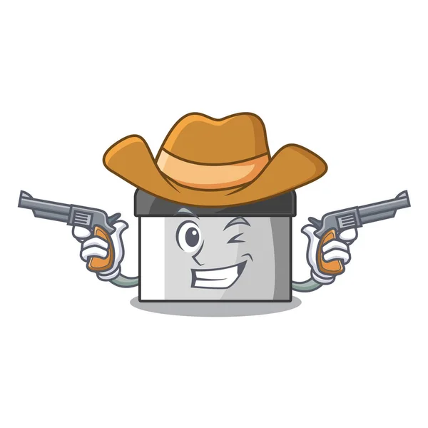 Cowboy personaggio pasticcere raschietto in armadio di legno — Vettoriale Stock