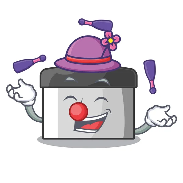 Zgarniacz ciasta Juggling w kształcie kreskówki — Wektor stockowy