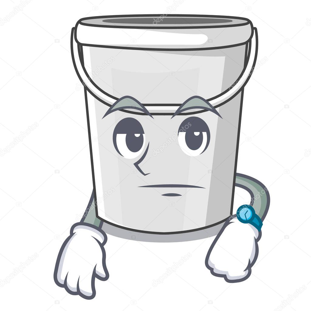 Waiting plastic tube bucket in the mascot