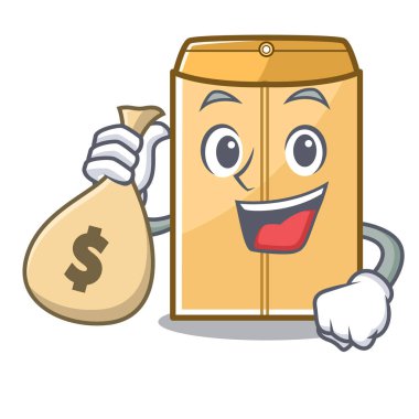Para çantası posta zarfı karakter şeklinde.