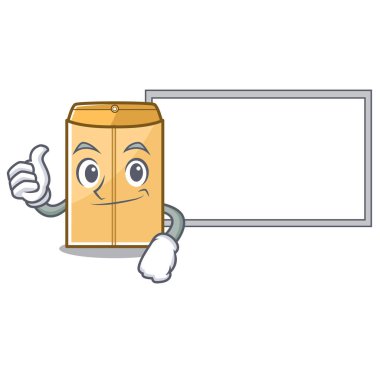 Karakter şeklinde pano posta zarfı ile başparmak